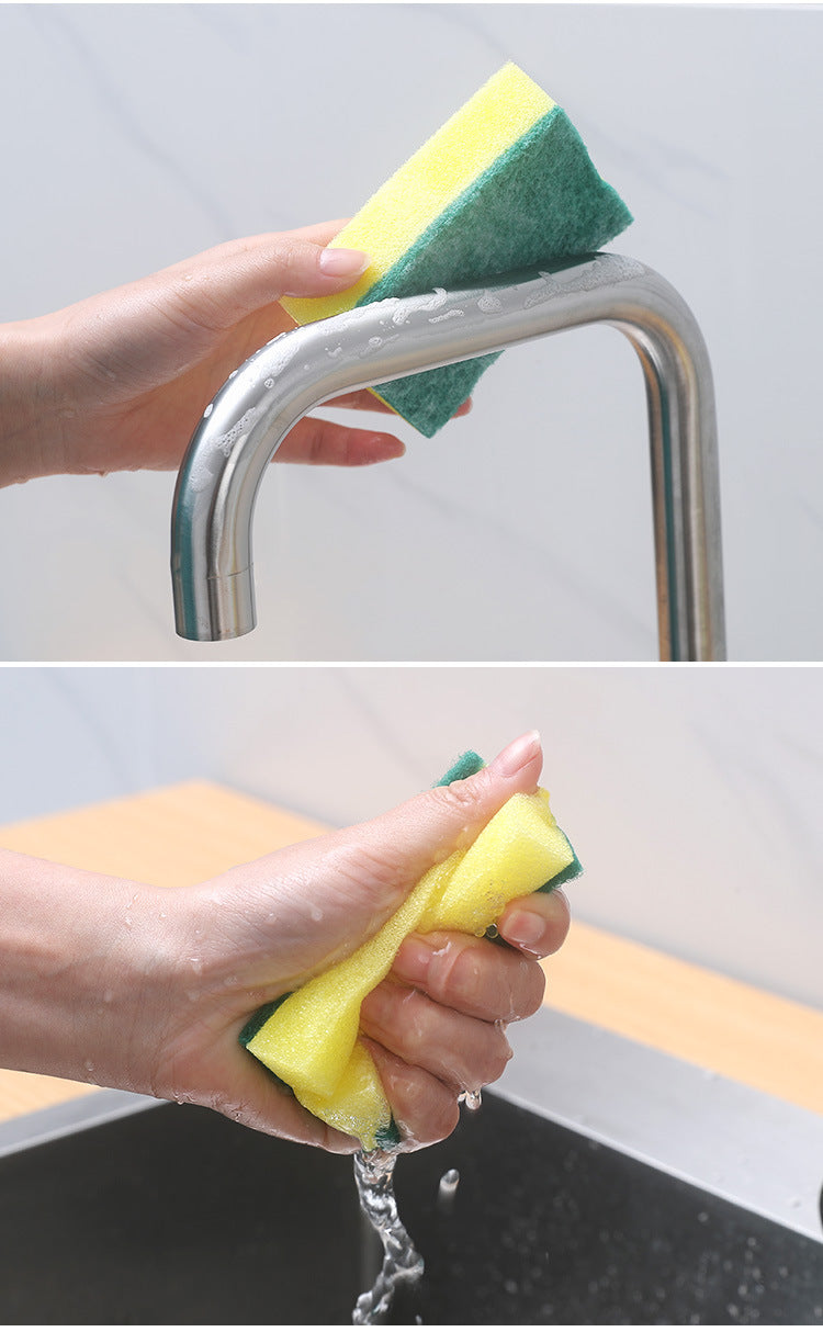 Shoppikala automatic soap dispenser bottle for liquid dish soap, 380ml, with a pump and sponge holder for kitchen use