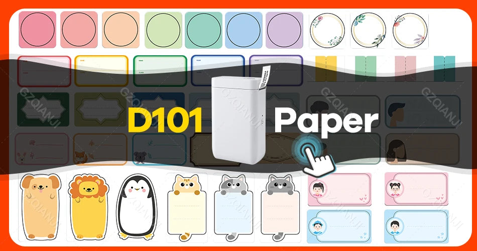 Shoppikala NiiMBOT D101 D11 D110 Plus thermal label printer with mini cable and paper printing for price tags and labeling.