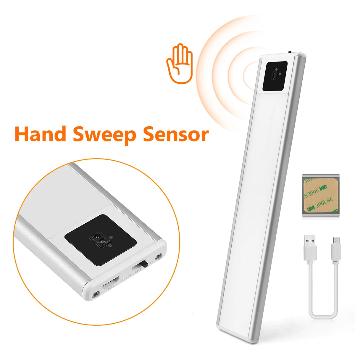 HD Rechargeable Motion Sensor LED Cabinet Light by shoppikala, showing sleek design and motion sensor feature for easy cabinet illumination.