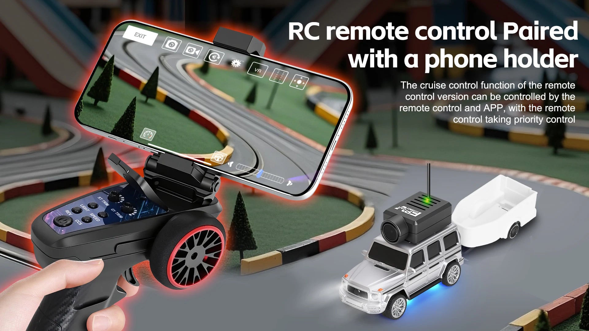 Shoppikala WLtoys 1/64 mini camera car with WIFI 720P FPV camera, remote control, and app control for kids racing fun.