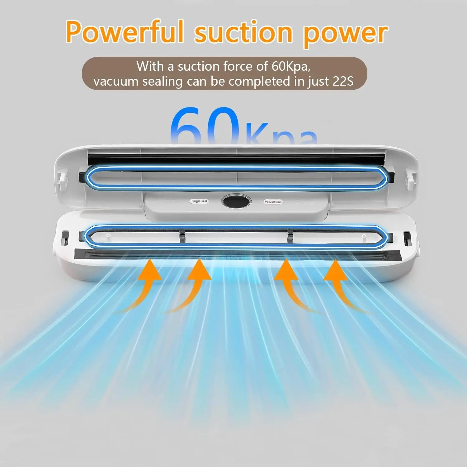 Shoppikala electric food vacuum sealer machine with vacuum bags, compact kitchen appliance for preserving freshness.