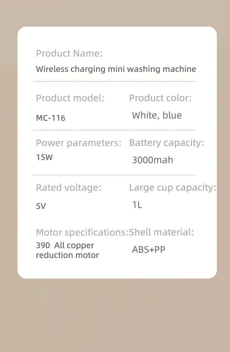 Shoppikala mini wireless electric washing machine for underwear, socks, and pet clothes, compact household laundry device.