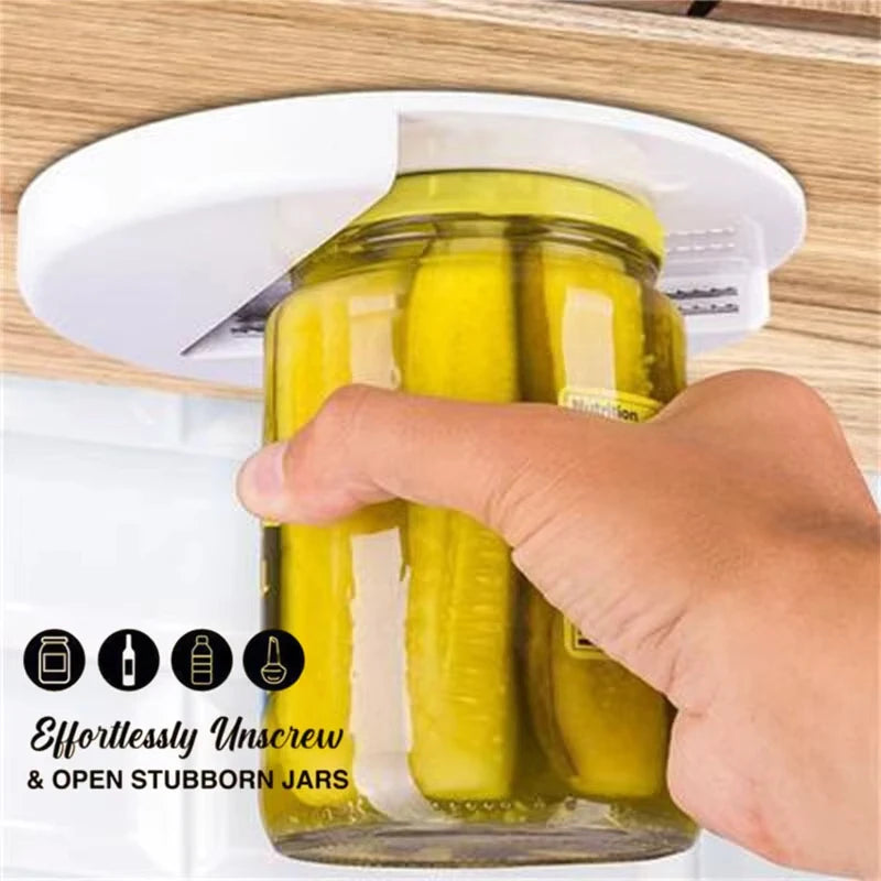 Shoppikala multifunction can opener and jar lid remover kitchen tool with stainless steel handles and ergonomic design.