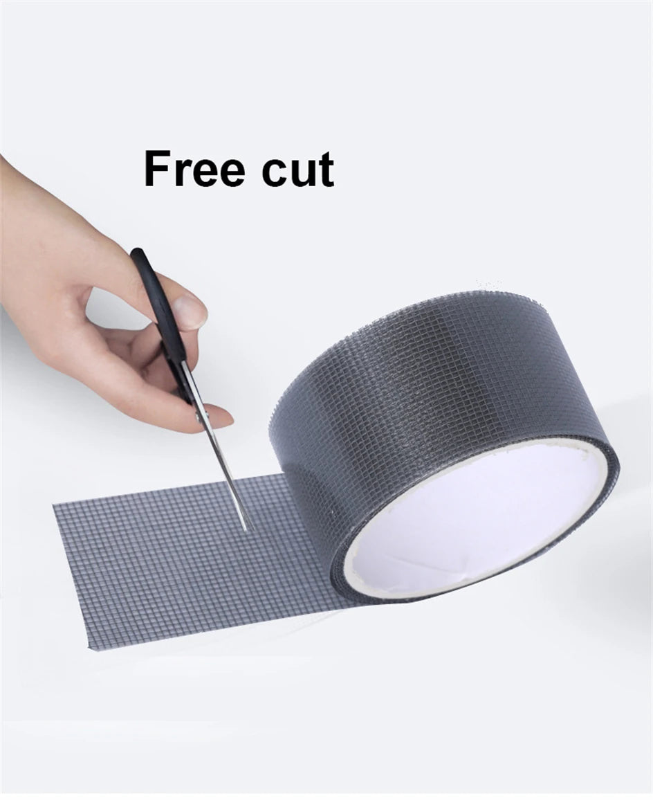 Shoppikala window screen repair tape with strong adhesive mesh patch, 2 meters long, for fixing torn or damaged window screens.