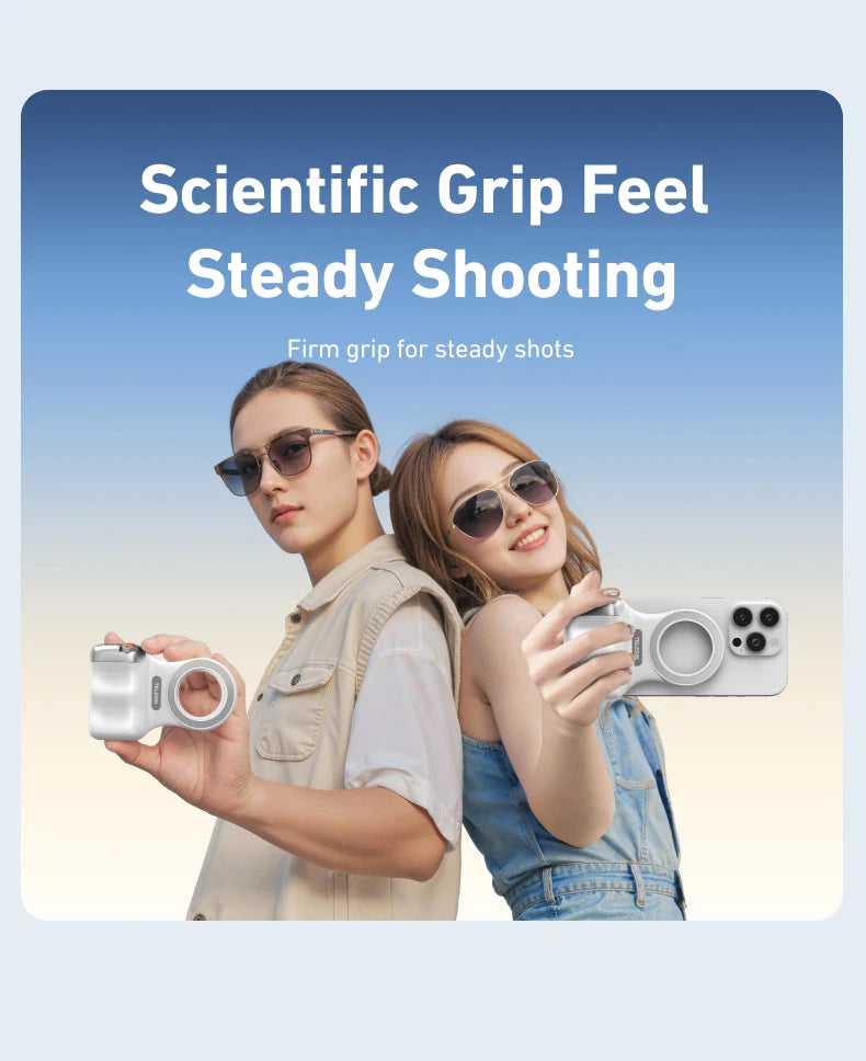 Shoppikala TELESIN phone camera shoot hand grip with magnetic holder and remote control for iPhone and Android smartphones.