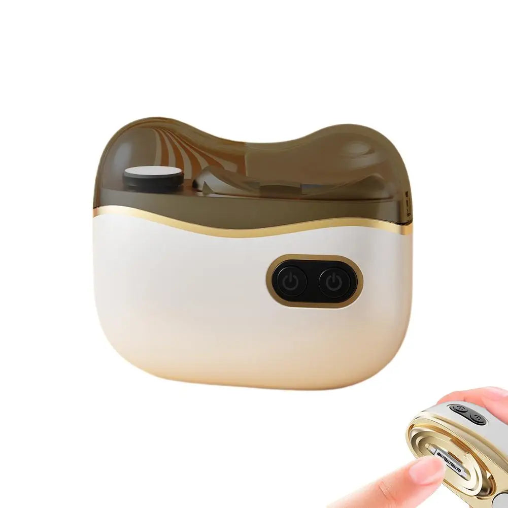 Shoppikala 2-in-1 electric nail tool with USB charging, featuring nail clippers and polisher for adults and kids.