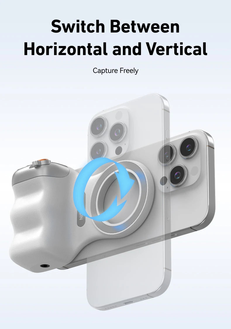 Shoppikala TELESIN phone camera shoot hand grip with magnetic holder and remote control for iPhone and Android smartphones.