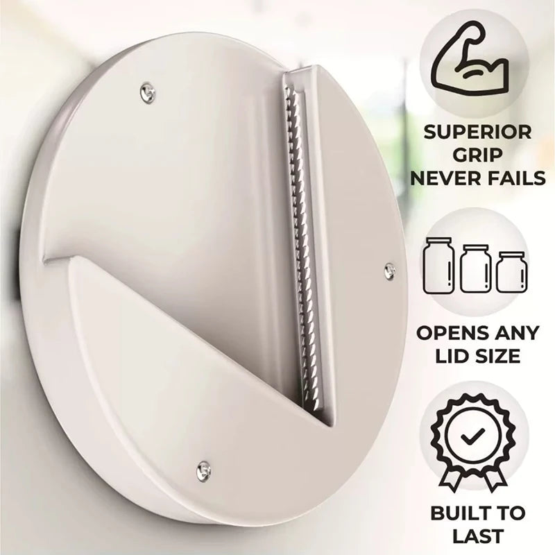 Shoppikala multifunction can opener and jar lid remover kitchen tool with ergonomic handle and stainless steel cutting wheel.