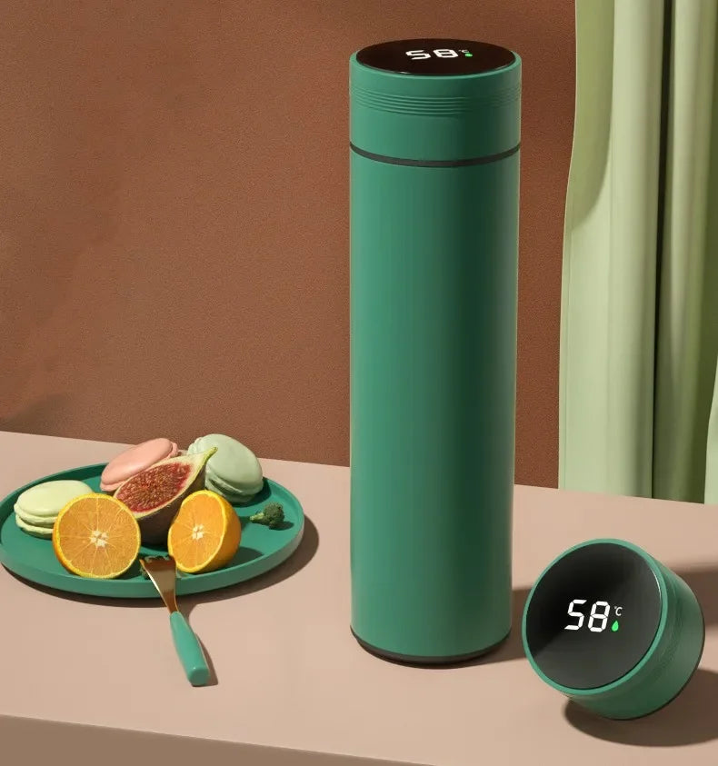 Shoppikala 500ML stainless steel thermos cup with temperature display, vacuum insulation, divided design, outdoor use