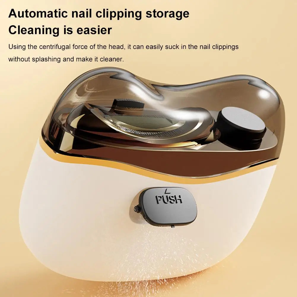 Shoppikala 2-in-1 electric nail tool with USB charging, featuring nail clipper and polisher for adult and kids' fingernails and toenails.