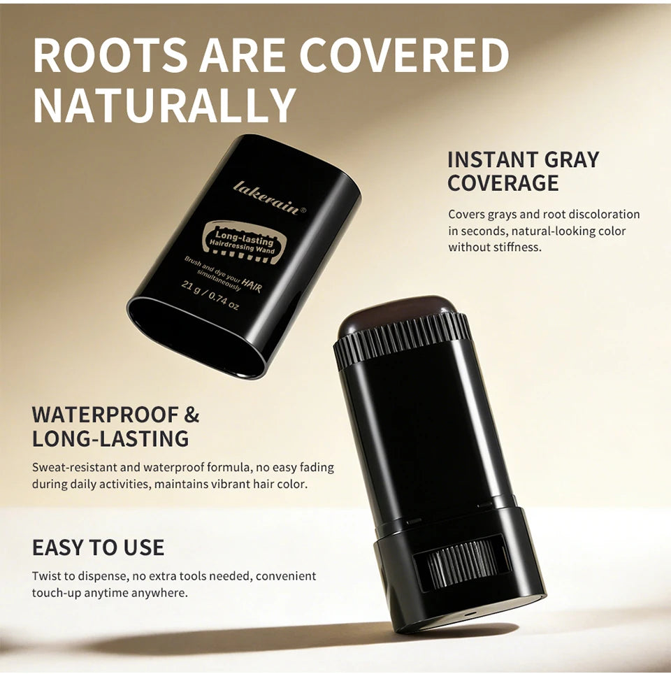Shoppikala 2-in-1 black brown coffee hair dye stick with comb for long-lasting temporary hair coloring and covering white hairs