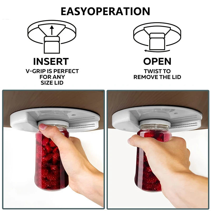 Shoppikala multifunction can opener and jar lid remover kitchen tool with stainless steel blades and ergonomic handle.
