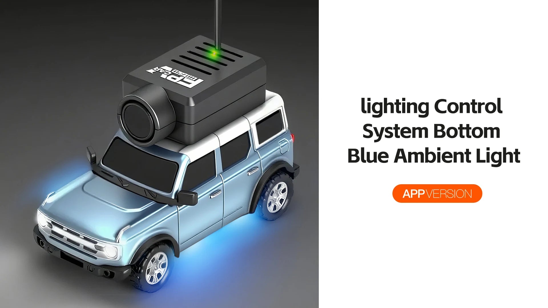 WLtoys 1/64 mini camera car with WIFI 720P FPV camera, remote control, and APP control for children, shown in a racing vehicle.