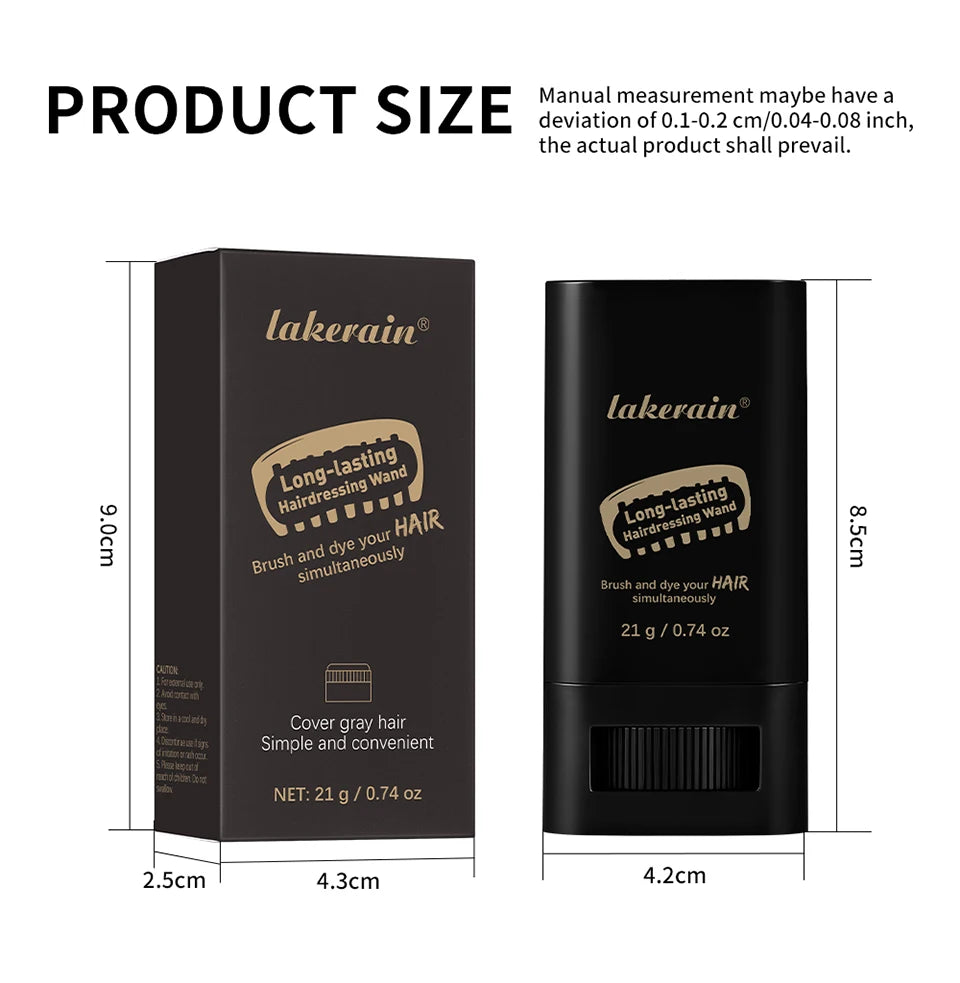 Shoppikala 2-in-1 black brown coffee hair dye stick with comb for temporary, washable hair coloring and covering white hairs.