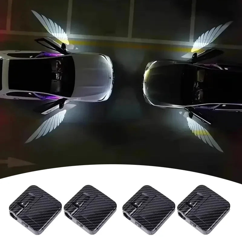 Wireless HD laser car door projector by Shoppikala showing compact, battery-powered device with laser projection for easy night entry.