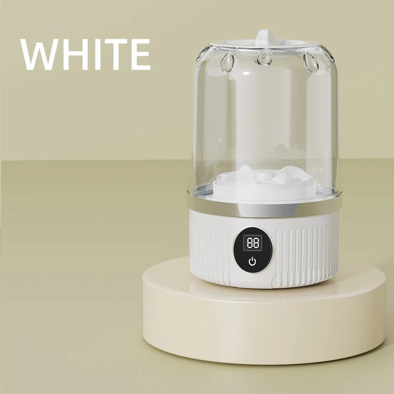 Small wireless electric washing machine by Shoppikala, ideal for undergarments, socks, and pet clothes, with compact design.