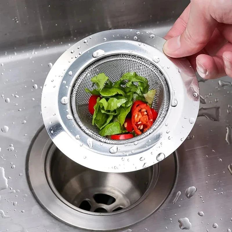 Stainless steel kitchen sink and bathroom floor drain hair waste filter with mesh strainer by shoppikala, designed for washbasin and shower sink.