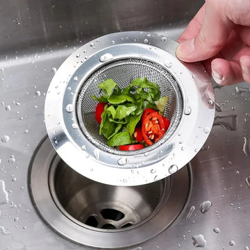 Stainless steel kitchen sink and bathroom floor drain hair waste filter with mesh strainer by shoppikala, designed for washbasin and shower sink.