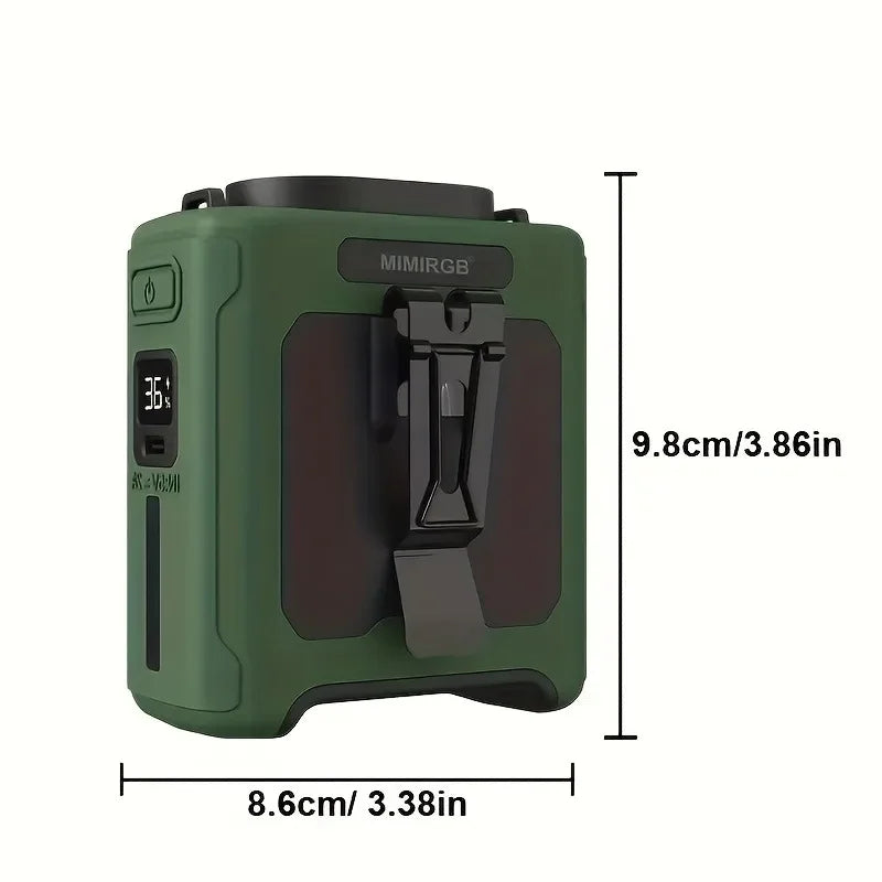 Shoppikala 10000mAh wearable waist fan with 5 speeds, light, and hands-free cooling for outdoor jobs, travel, and long-lasting use.