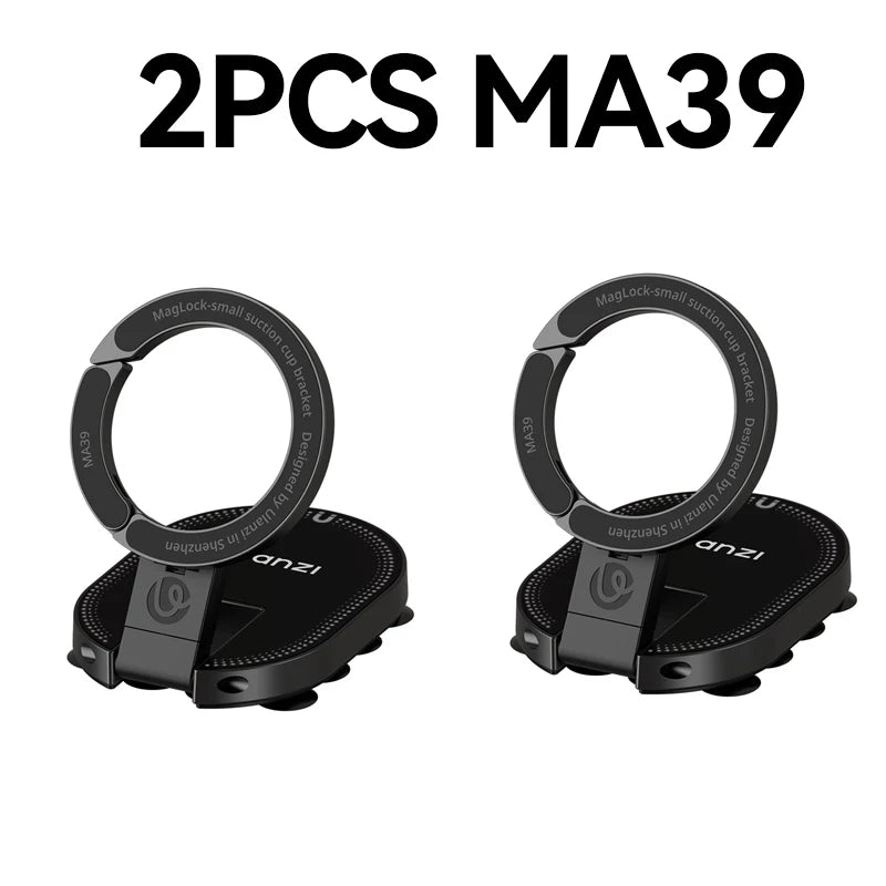Ulanzi MA39 magnetic smartphone desktop stand with suction cup for iPhone, aluminum mini pocket stand for glass windows and laptops