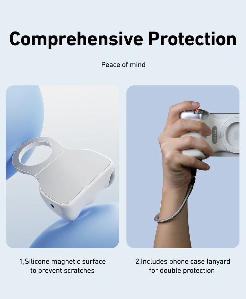Shoppikala TELESIN phone camera shoot hand grip with magnetic holder and remote control for iPhone and Android smartphones.