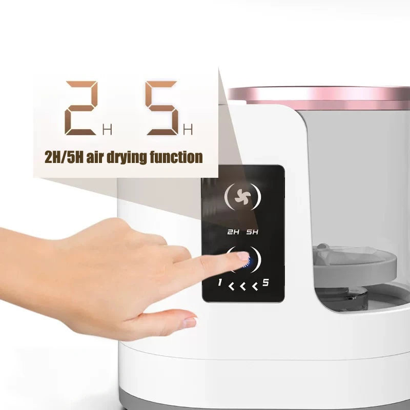 Shoppikala 3 in 1 USB electric makeup brush cleaner machine with rotating brush heads and control buttons for easy cleaning.