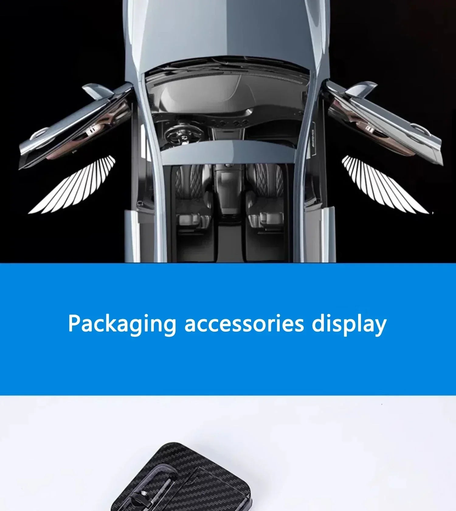 Wireless HD laser car door projector by shoppikala showing a compact, battery-powered device projecting light onto a car door.