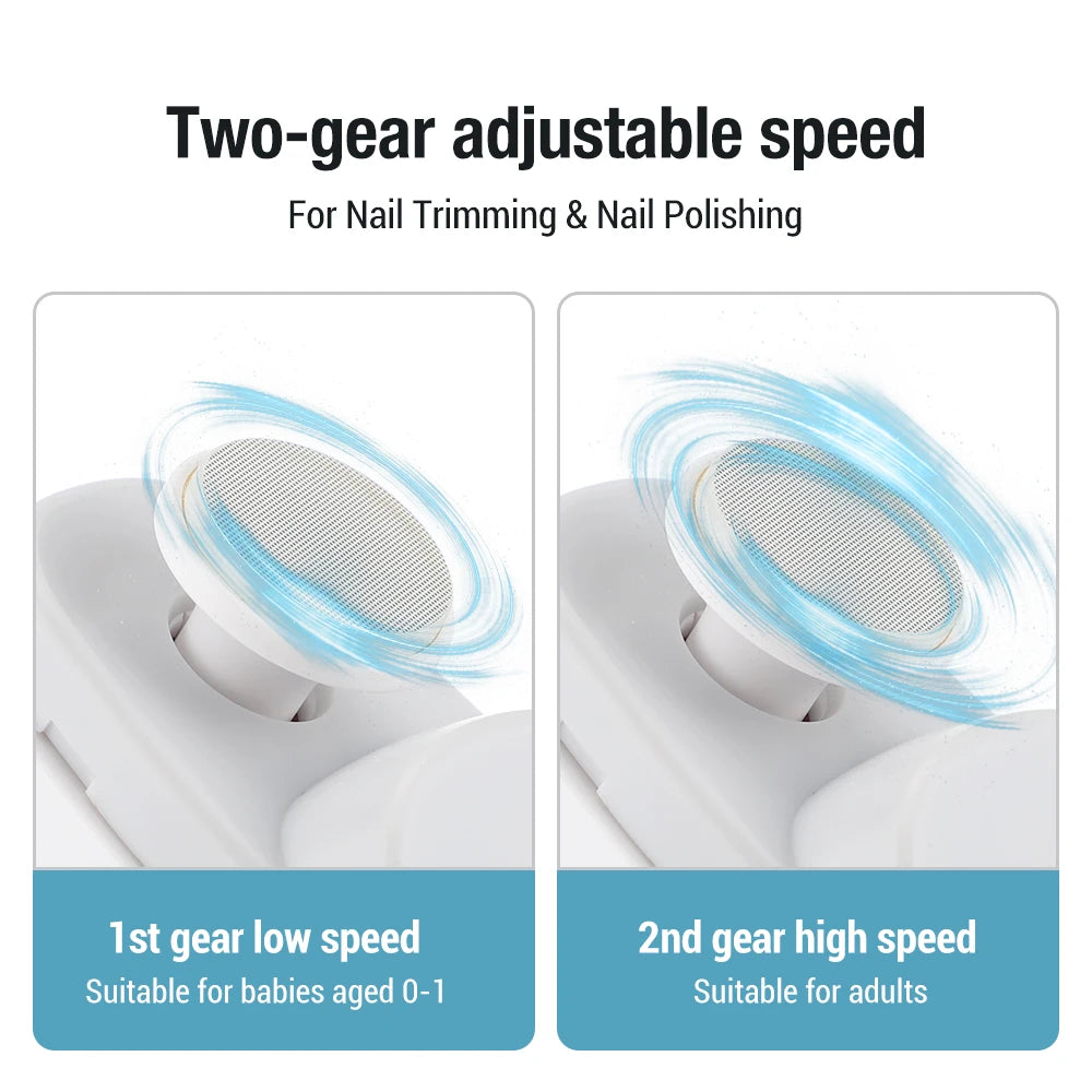 Shoppikala electric nail clipper with grinding and polishing features, rechargeable automatic nail trimmer for baby and adult.