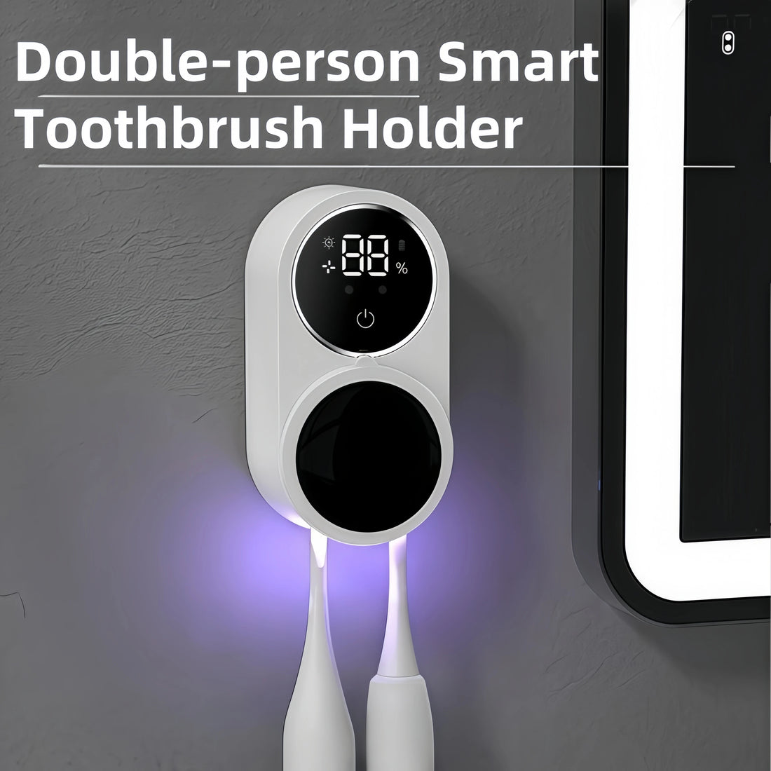 Wall-mounted USB smart toothbrush sterilizer with ultraviolet disinfection and air-drying for electric toothbrushes, by Shoppikala.