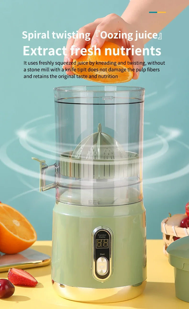 Shoppikala electric orange juicer and portable citrus fruit extractor with pulp separation, USB charge, 600ml capacity, smoothie blender