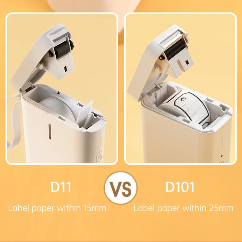 Shoppikala NiiMBOT D101 D11 D110 Plus thermal label printer with mini cable and paper for price tags and labeling.