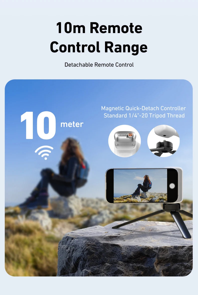 Shoppikala TELESIN phone camera shoot hand grip with magnetic remote control for iPhone and Android smartphones.