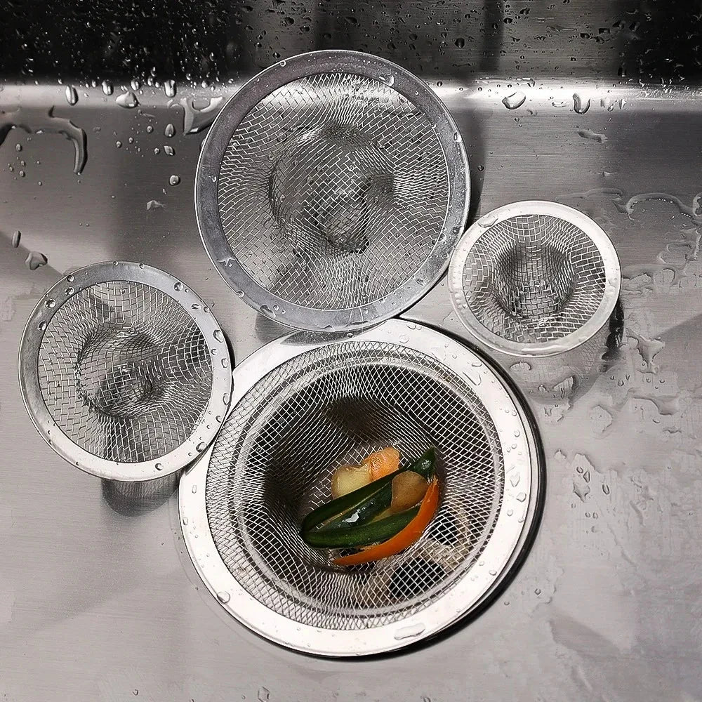 Stainless steel kitchen sink strainer by shoppikala with mesh filter for bathroom floor drain, hair and waste filtration.