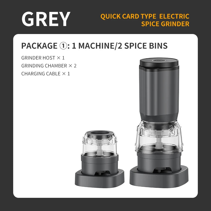Shoppikala rechargeable electric pepper grinder set with adjustable coarseness and one-handed operation, featuring salt and pepper mills.