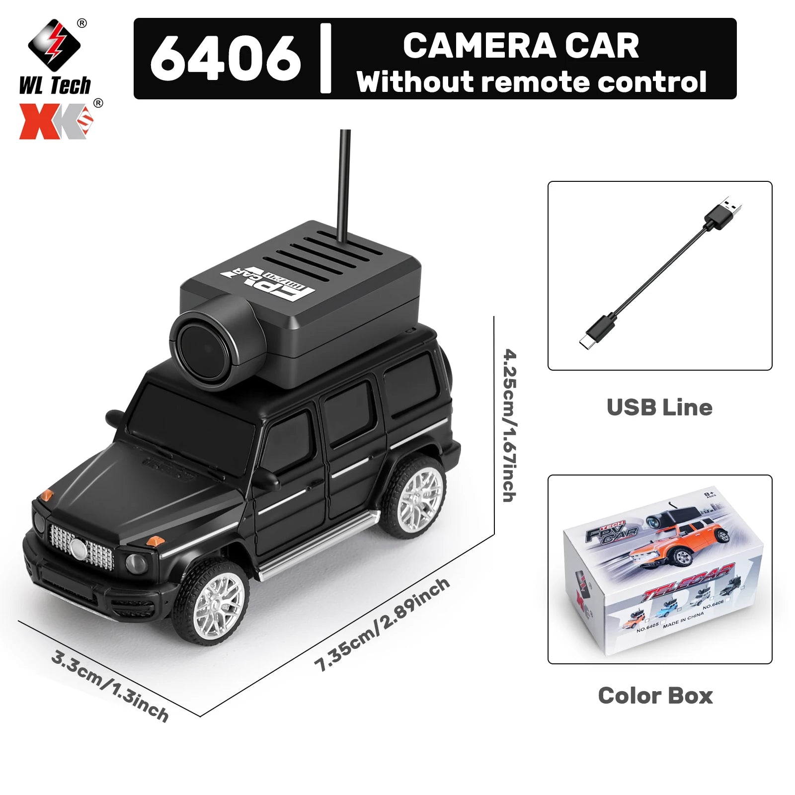 WLtoys 1/64 mini camera car with WIFI, FPV camera, APP control, and remote control, designed for children, model 6405/6406.