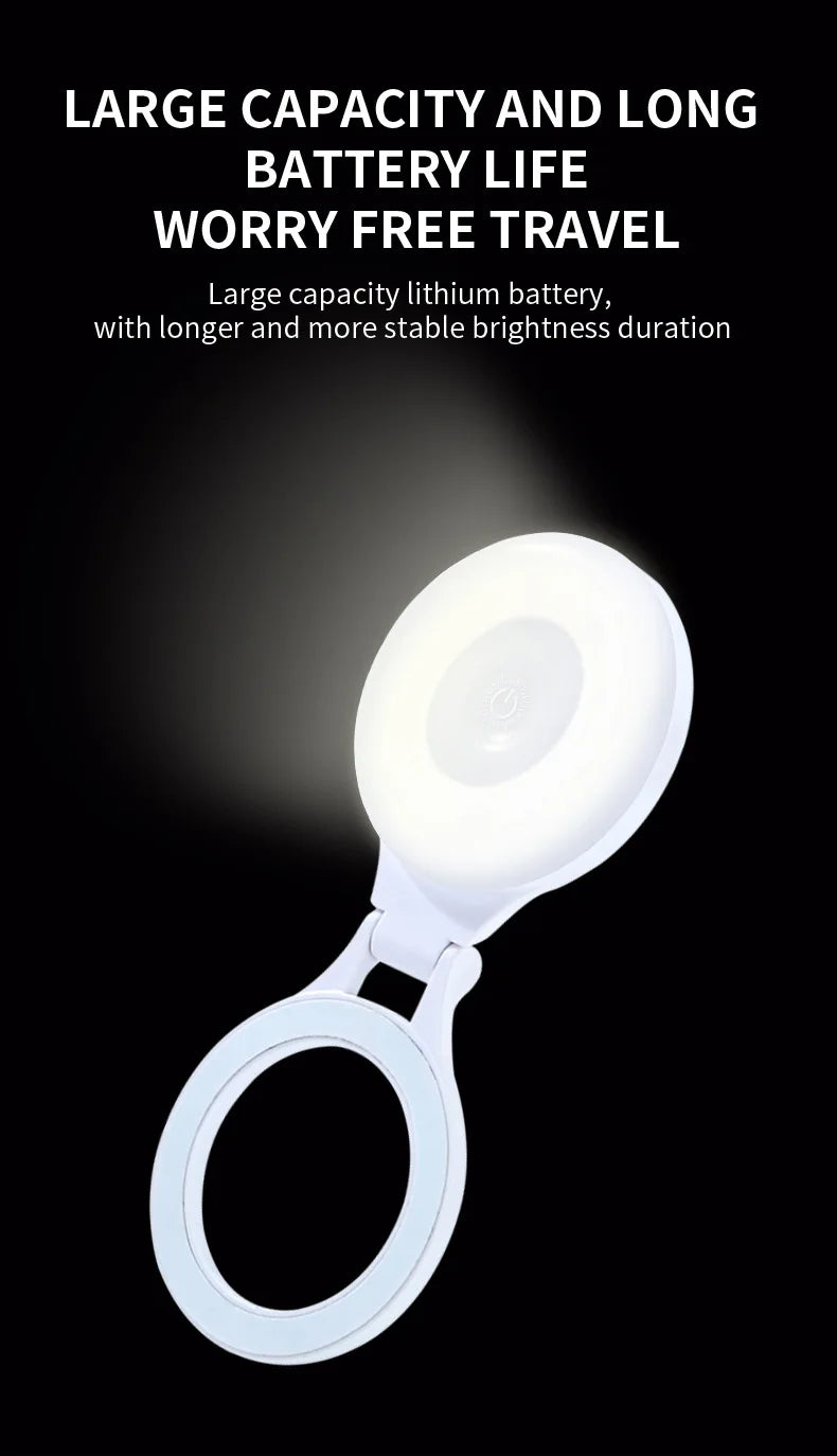 Shoppikala portable magnetic phone selfie fill light attached to smartphone, rechargeable for selfies, TikTok, and live streaming.