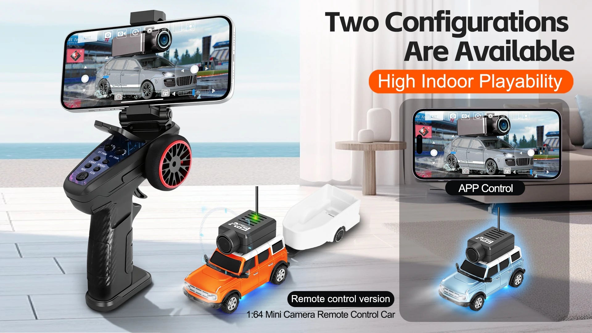 WLtoys 1/64 mini camera car with WIFI 720P FPV camera, remote control, and app control, toy racing vehicle for children