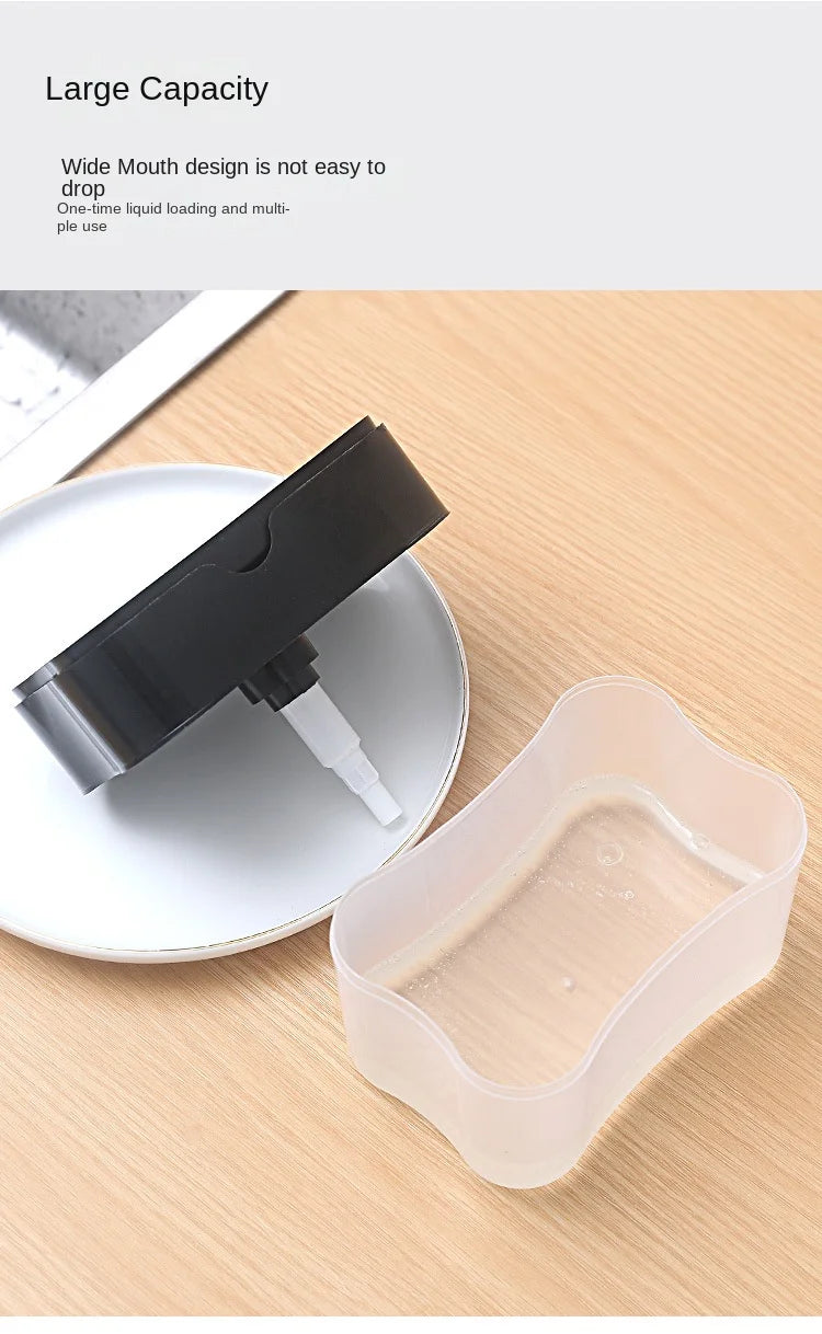 Shoppikala automatic soap dispenser bottle with 380ml capacity, for liquid dish soap and kitchen sponge dispensing.