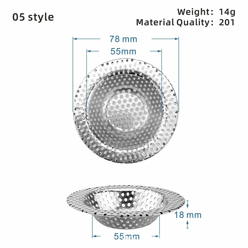 Stainless steel kitchen sink strainer by shoppikala with mesh filter for bathroom floor drain and hair waste collection.