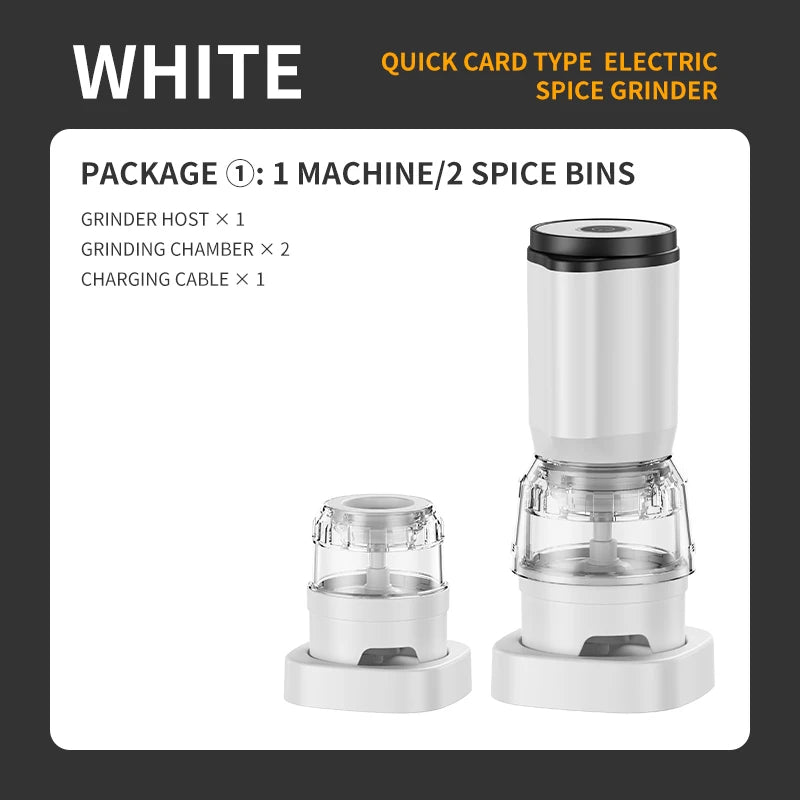 Shoppikala rechargeable electric pepper grinder set with adjustable coarseness and one-handed operation, includes salt and pepper mills.
