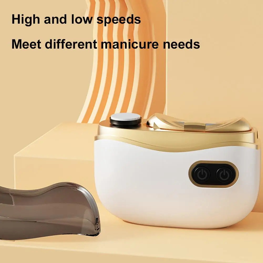 Shoppikala 2-in-1 electric nail tool with USB charging for adult and kids, featuring nail clipper and polisher in a compact design.