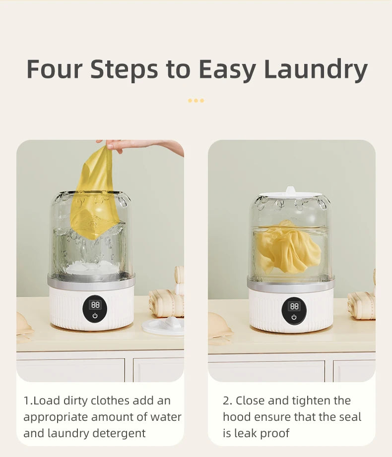 Shoppikala mini electric washing cup for underwear, socks, and pet clothes, compact wireless charging washing machine.