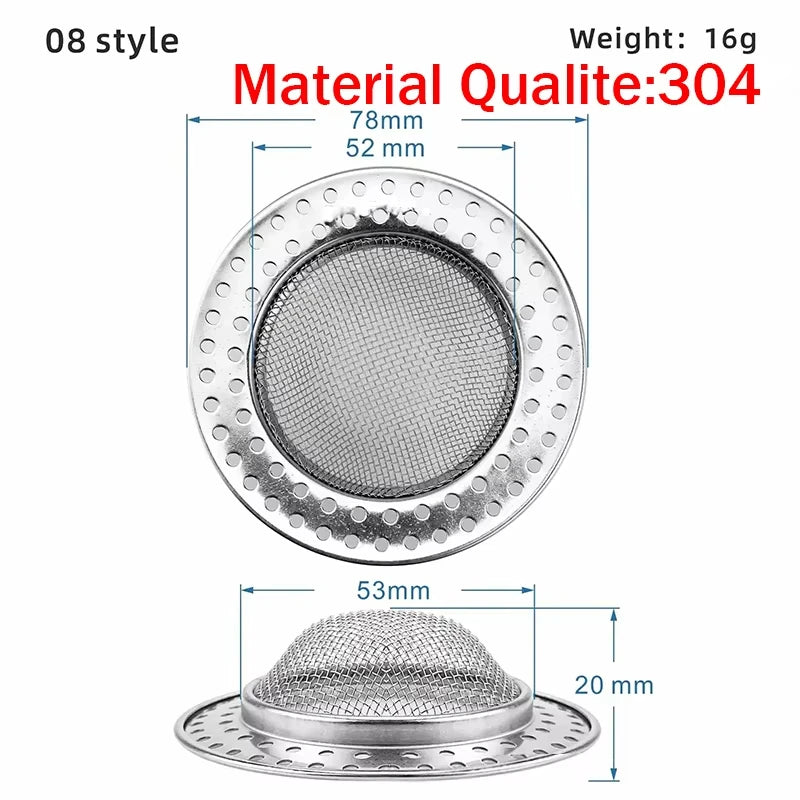 Stainless steel kitchen sink filter, bathroom floor drain hair waste strainer, washbasin and shower sink strainer by shoppikala