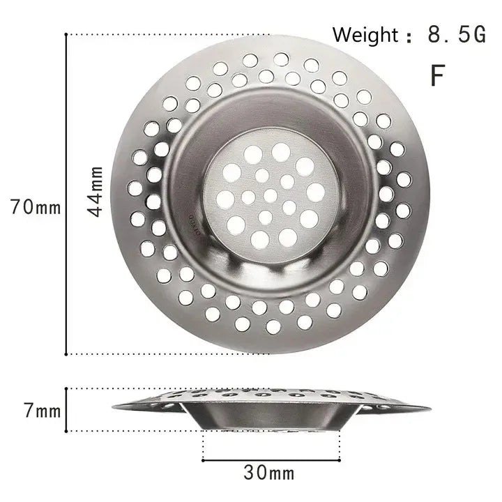 Stainless steel kitchen sink and bathroom drain filter with mesh strainer for hair and debris removal, by Shoppikala.