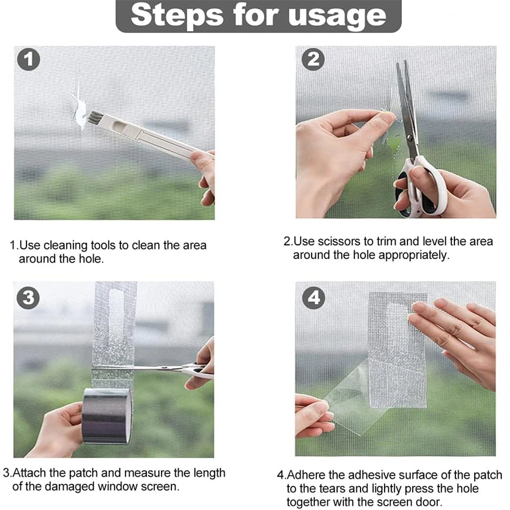Shoppikala window screen repair tape with strong adhesive mesh patch, 2 meters long for easy screen fixing and patching.