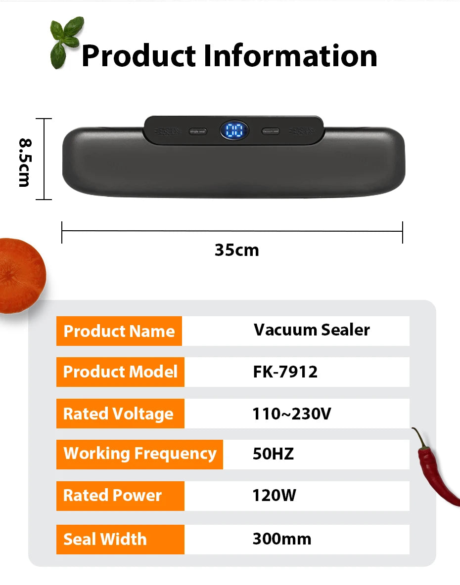 Shoppikala electric food vacuum sealer machine with sealing bags for preserving freshness in the kitchen.