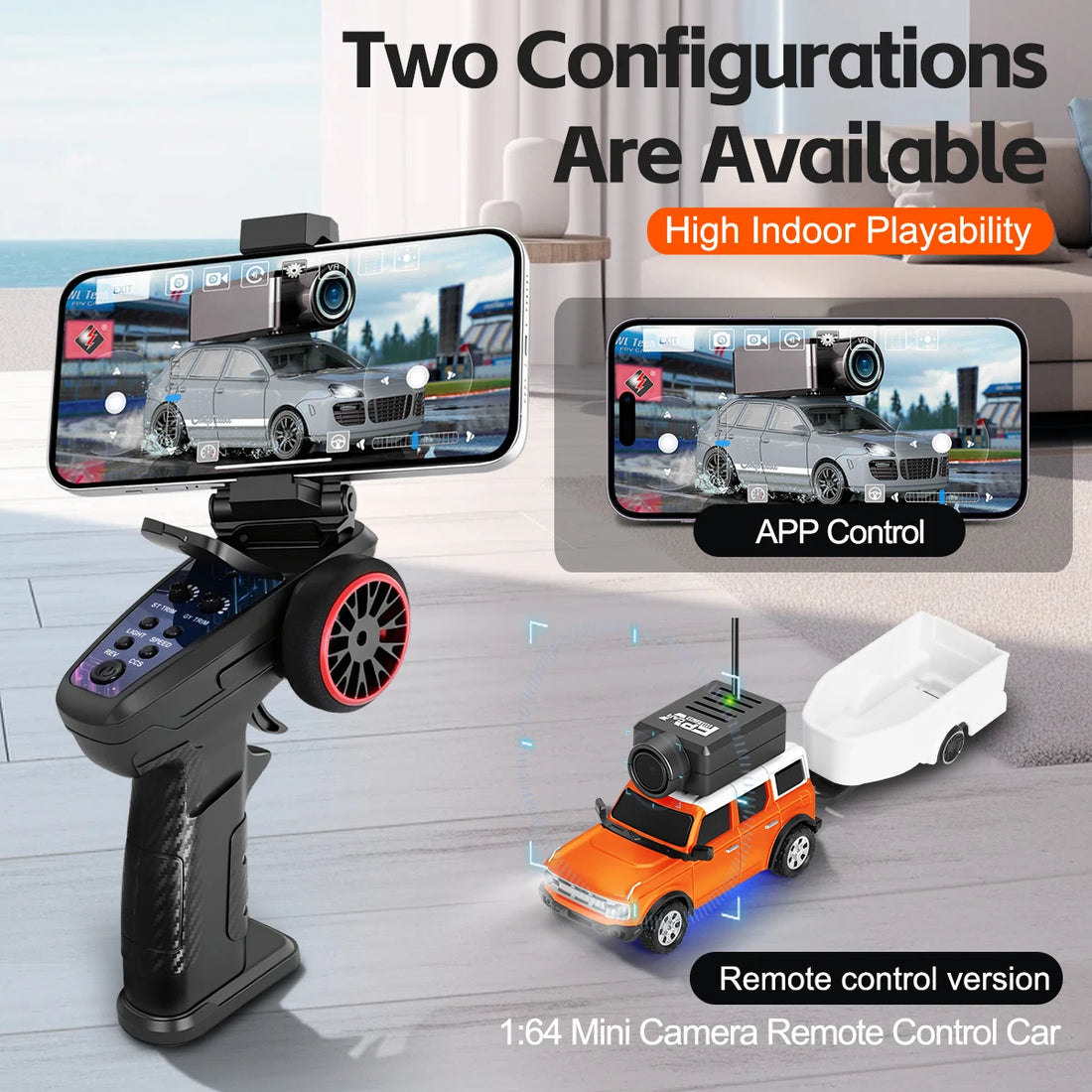 WLtoys 1/64 mini camera car with WIFI 720P FPV camera, remote control, and app control, toy racing vehicle for children