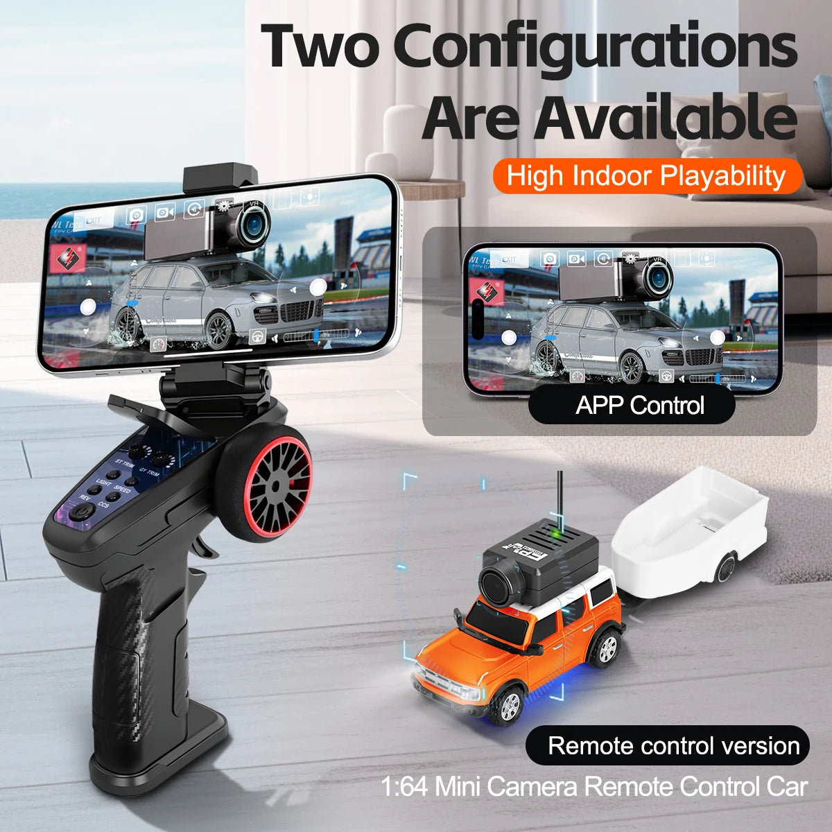 WLtoys 1/64 mini camera car with WIFI 720P FPV camera, remote control, and APP control for kids, racing vehicle toy.