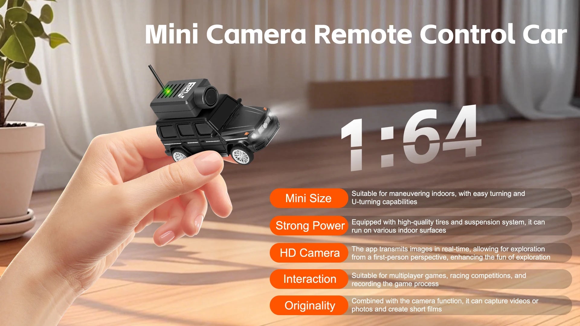 WLtoys 1/64 mini camera car with WIFI 720P FPV camera, APP control, remote control racing vehicle for children, model 6405/6406