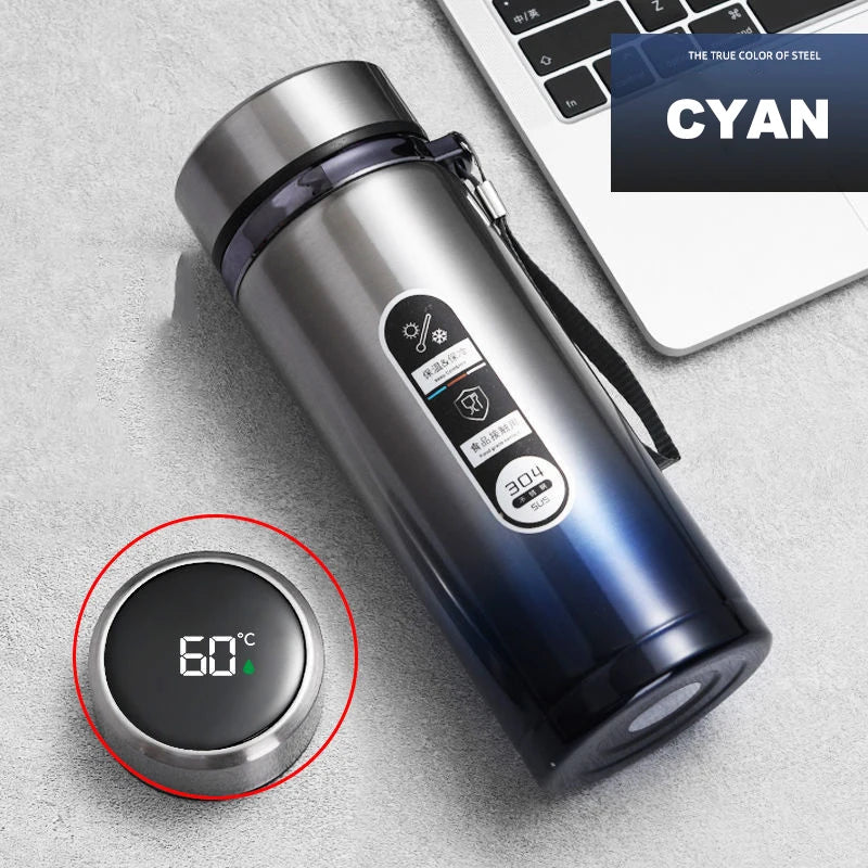 Shoppikala stainless steel thermos bottle with LED temperature display, 500ml capacity, vacuum flask, portable tea and water bottle